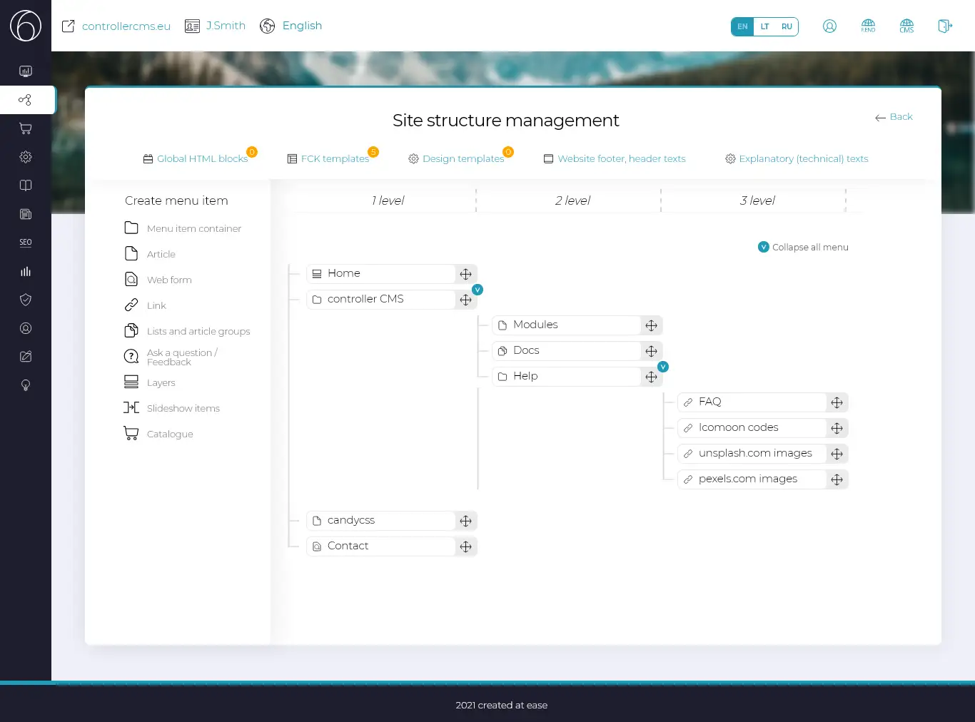 CMS screenshot